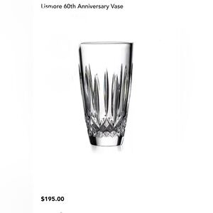 Waterford Lismore 60th Anniversary Crystal Vase 7” NWT